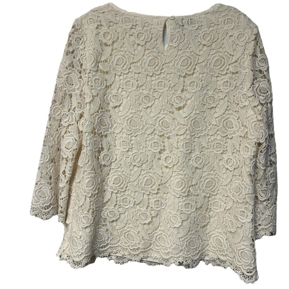 NWT Talbots Cream Lace Blouse 12P - Picture 4 of 7